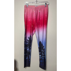 Lotus Leggings Enchanted Forrest Night Women’s Size XXL Aurora Pink Purple Black